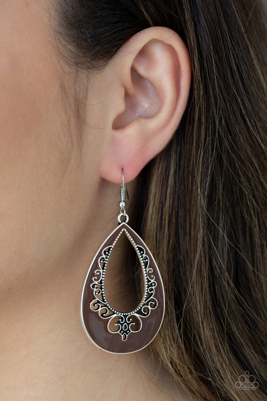 Paparazzi Earring ~ Compliments To The CHIC - Brown