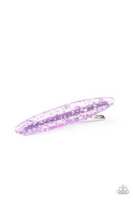 Paparazzi Confetti Couture - Purple Acrylic Hair Clip online at AainaasTreasureBox.