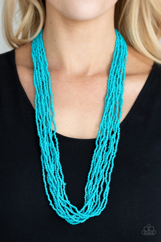Paparazzi Congo Colada Blue Seed Beads Necklace