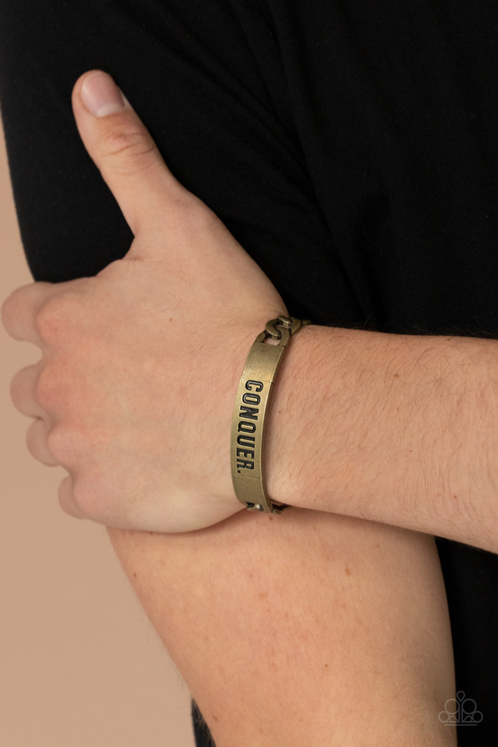 Paparazzi Conquer Your Fears - Brass Inspirational Cuff Bracelet Accessories 