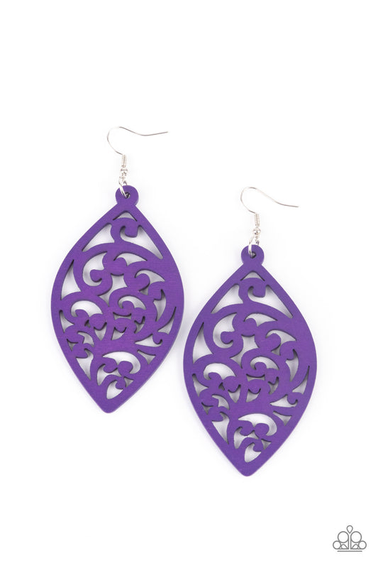 Coral Garden Purple Earring Paparazzi Accessories,Floral Earring, Wooden $5 earring. Subscribe Save 
