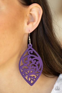 Paparazzi Coral Garden Purple Earring. Wooden Earrings. Get Free Shipping. #P5SE-SVXX-134XX