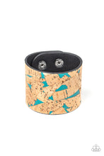 Load image into Gallery viewer, Paparazzi Cork Congo Blue Cork $5 Bracelet. Subscribe &amp; Save! #P9SE-URBL-160XX. $5 Leather Band
