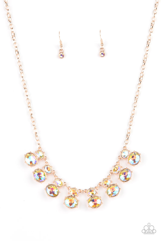 Cosmic Countess - Rose Gold - Paparazzi Necklace July 2021 Life Of the Party