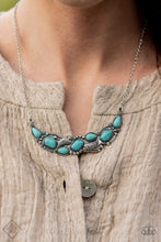 Load image into Gallery viewer, Paparazzi Fashion Fix Cottage Garden Blue Necklace with Turquoise Stones in Silver frame
