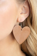 Load image into Gallery viewer, Paparazzi Earrings ~ Country Crush - Brown Heart Earring
