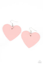 Load image into Gallery viewer, Pink Leather Heart Country Crush - Pink Earring Paparazzi Accessories (P5SE-PKXX-111XX)
