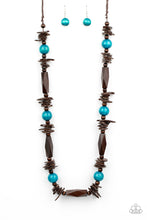 Load image into Gallery viewer, Cozumel Coast - Blue Wooden Necklace Paparazzi

