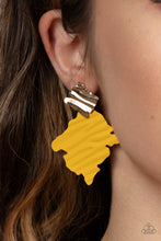 Load image into Gallery viewer, Paparazzi Crimped Couture - Yellow Post Style Earring Accessories for Women Fashion
