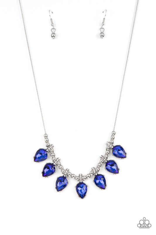 Paparazzi Crown Jewel Couture - Blue Short Necklace. Subscribe & Save! #P2RE-BLXX-332XX