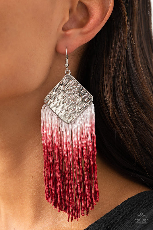 DIP The Scales Red $8 Earrings Paparazzi Accessories. Get Free Shipping. #P5SE-RDXX-114XX. Fishhook 