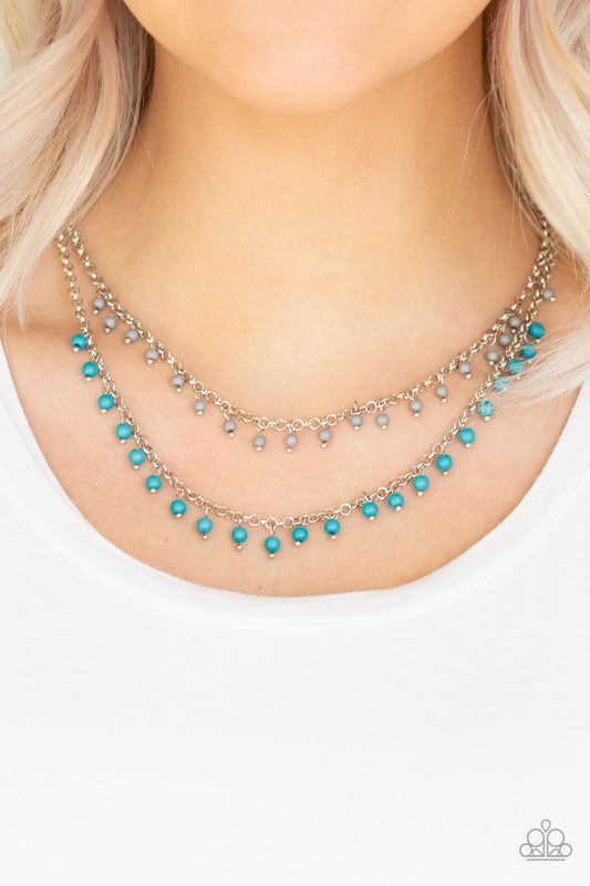 Paparazzi Dainty Distraction Blue necklace. #P2DA-BLXX-122XX. Get free shipping