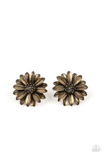 Load image into Gallery viewer, Daisy Dilemma Brass Floral Earrings Paparazzi Accessories. Subscribe &amp; Save. Dainty Petal Stud 
