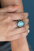 Load image into Gallery viewer, Paparazzi Dashingly Dewy - Blue Cat&#39;s Eye Stone Ring 
