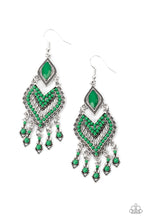 Load image into Gallery viewer, Paparazzi Dearly Debonair Green Earrings. $5 Jewelry. Subscribe &amp; Save.  Seed Beads Fringe Earring
