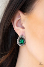 Load image into Gallery viewer, Paparazzi Debutante Debut Green earrings. Get free shipping. #P5PO-GRXX-022XX. Emerald Green Easter
