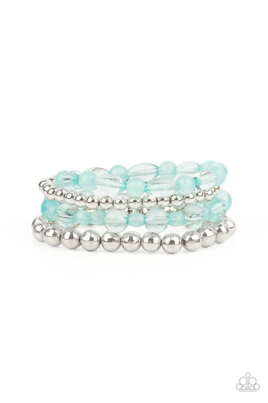 Paparazzi Delightfully Disco Blue $5 Bracelet with stretchy band.Get Free Shipping! #P9WH-BLXX-242XX