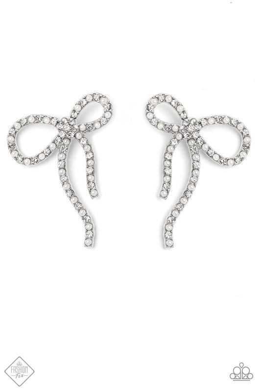 Paparazzi Deluxe Duet - White Pearl Earrings