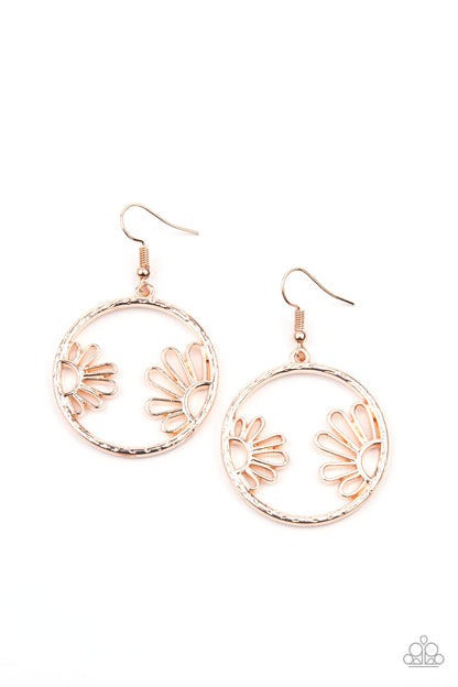 Demurely Daisy - Rose Gold Earring Paparazzi Accessories