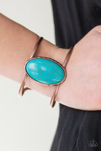 Load image into Gallery viewer, Paparazzi Desert Empress - Copper and Turquoise Blue Cuff Bracelet
