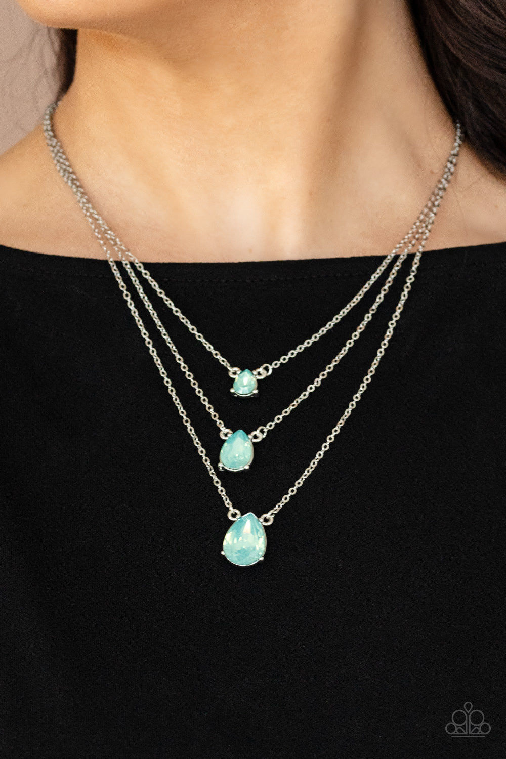 Paparazzi Necklace ~ Dewy Drizzle - Green