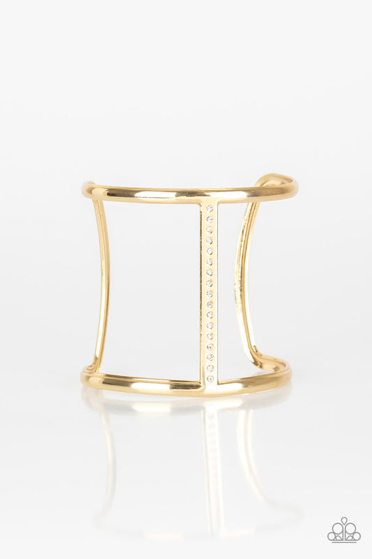 Diamond Deity - Gold Bracelet Paparazzi Accessories Cuff Bracelet