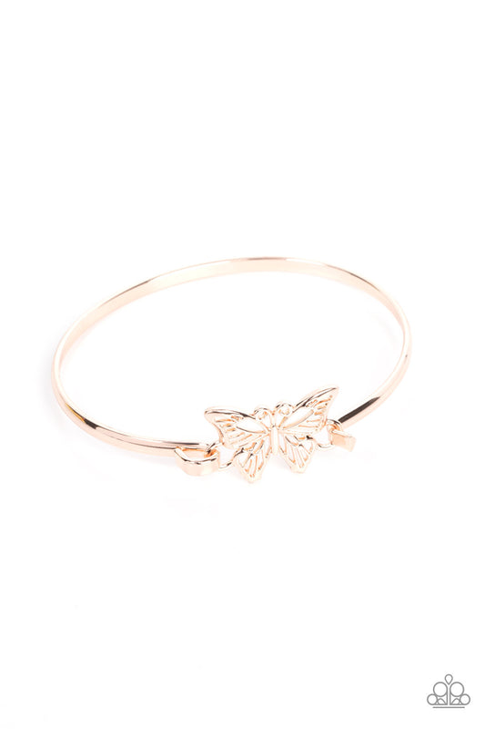 Paparazzi Did I FLUTTER? - Rose Gold Bracelet $5 Jewelry. Get Free Shipping! #P9DA-GDRS-174XX