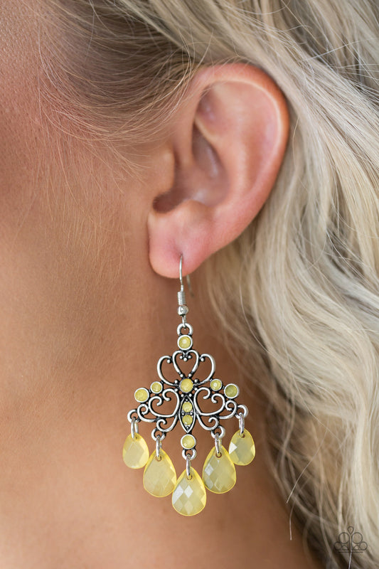 Paparazzi Dip It GLOW Yellow Earring. Get Free Shipping. #P5WH-YWXX-120XX. Fishhook style