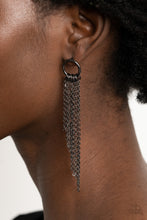Load image into Gallery viewer, Paparazzi Earrings ~ Divinely Dipping - Black
