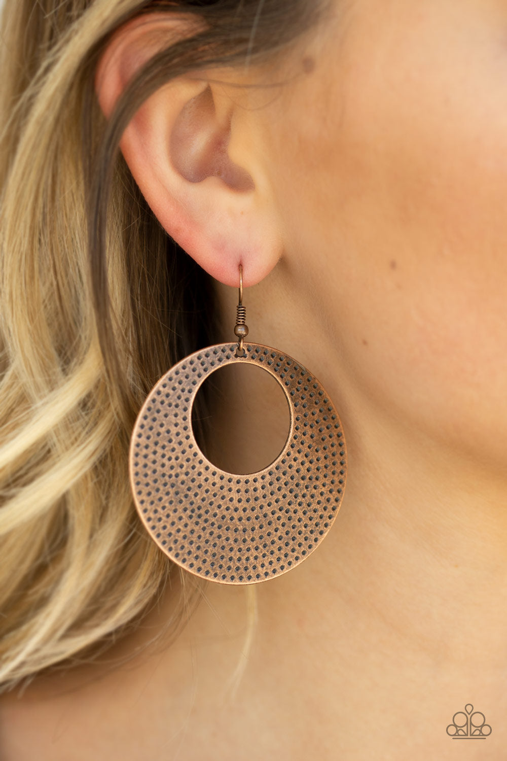 Paparazzi Earring ~ Dotted Delicacy - Copper Earring