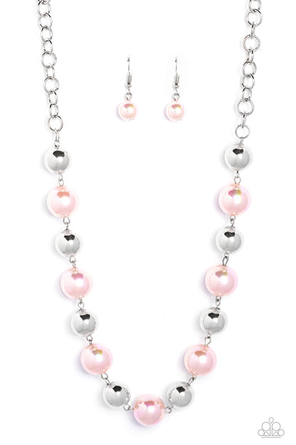 Paparazzi Dreamscape Escape Pink Iridescent Pearl Necklaces. #P2RE-PKXX-377IV. Get Free Shipping. 
