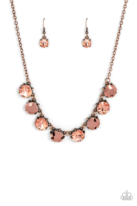 Dreamy Decorum Copper Necklace Paparazzi Accessories. Get Free Shipping.