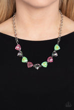 Load image into Gallery viewer, Dreamy Drama Green Iridescent Necklace Paparazzi $5 Jewelry. Get Free Shipping. Spring Green
