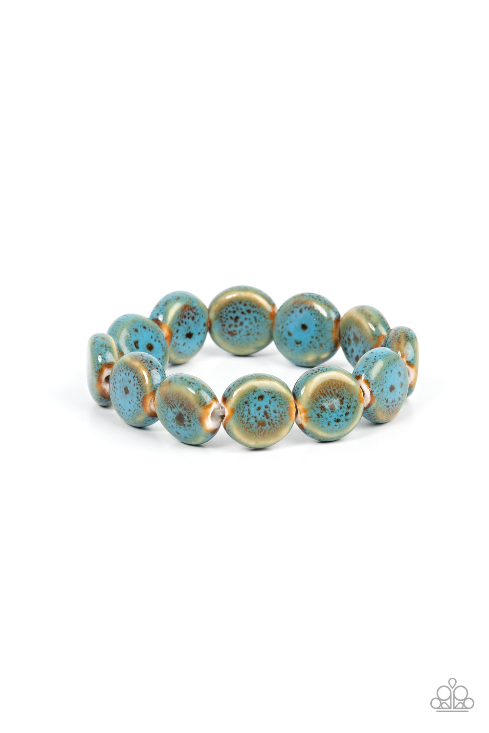 Earthy Entrada Blue Bracelet Paparazzi Accessories. #P9SE-BLXX-391XX. Get Free Shipping