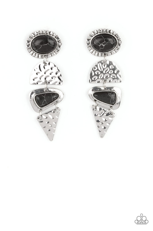 Earthy Extravagance - Black Earrings Paparazzi Accessories. Get Free Shipping! #P5PO-BKXX-163XX. 