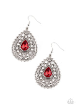 Load image into Gallery viewer, Paparazzi Earring ~ Eat, Drink, and BEAM Merry - Red Earring
