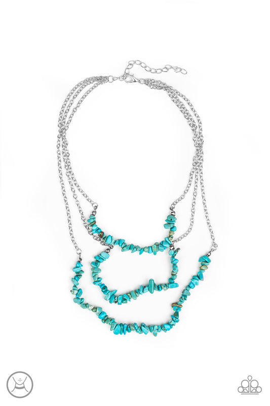 Eco Goddess Blue Stone Necklace Paparazzi Accessories. $5 Jewelry. #P2CH-BLXX-023XX.Subscribe & Save