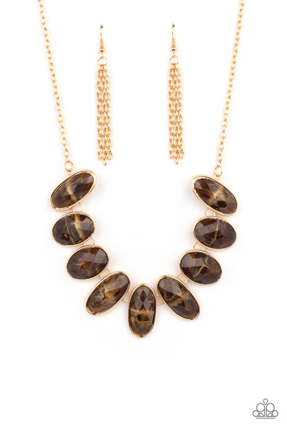 Elliptical Episode Brown Necklace Paparazzi Accessories $5 Jewelry. 4-interest-free-payment options!