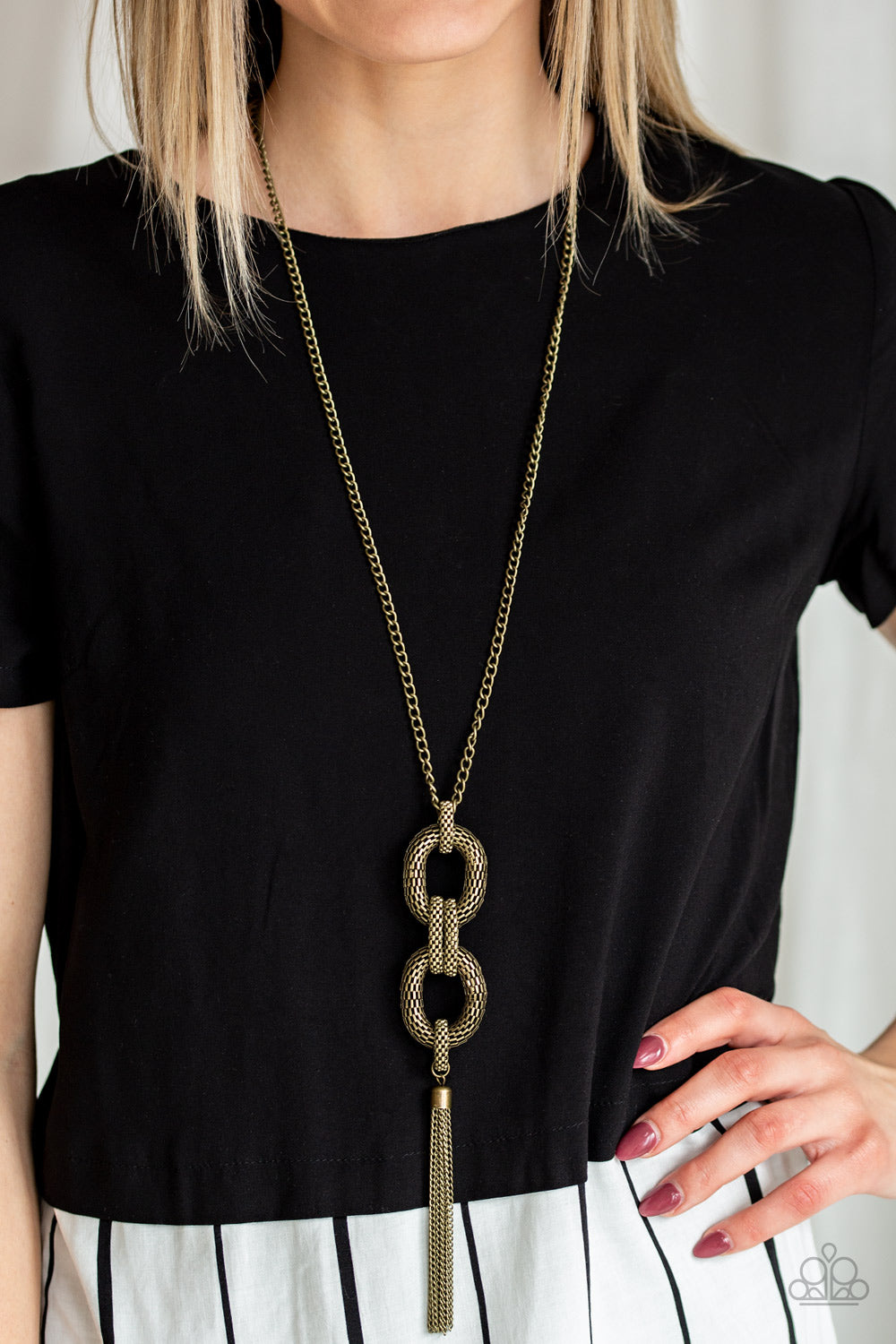 Paparazzi Necklace ~ Enmeshed in Mesh - Brass
