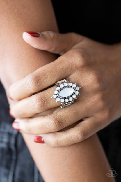 Everlasting Eden White Ring Paparazzi Accessories. $8 Jewelry. #P4RE-WTXX-438XX. Get Free Shipping