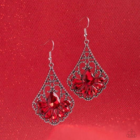 Paparazzi Exemplary Elegance Red Rhinestone Earring. Get Free Shipping. #P5RE-RDXX-162XX