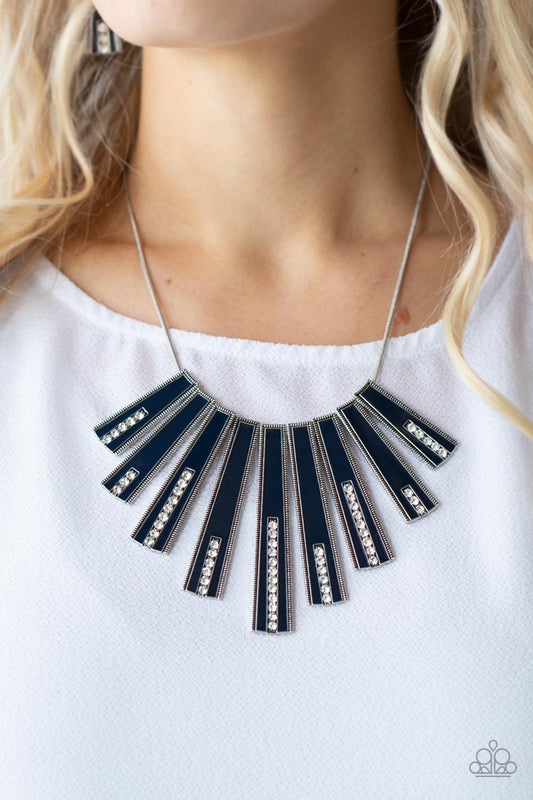 Paparazzi FAN-tastically Deco Blue Necklace. #P2ST-BLXX-160XX. Get Free Shipping!