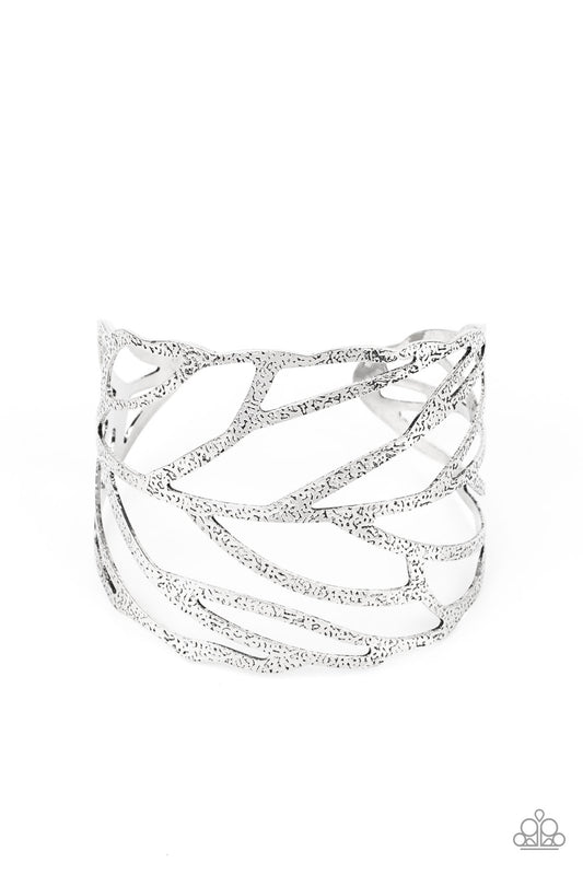 FLOCK, Stock, and Barrel - Silver Bracelet Cuff Style Hammered Paparazzi Bracelet