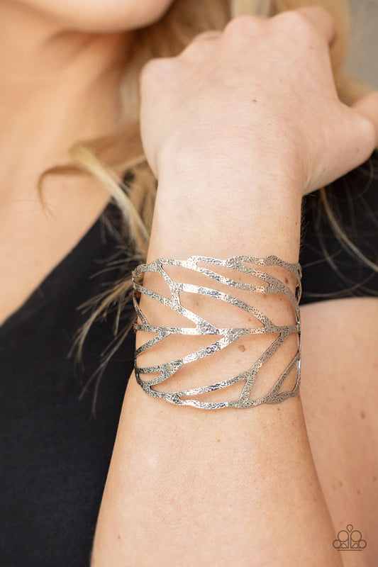 Paparazzi Bracelet FLOCK, Stock, and Barrel - Silver Cuff Bracelet (P9ST-SVXX-021XX)