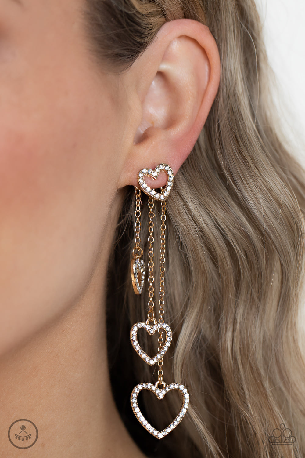 Falling in Love Gold Earrings Paparazzi Accessories $5 Post Jewelry online at AainaasTreasureBox #P5PO-GDXX-201XX