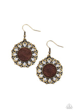 Load image into Gallery viewer, Paparazzi Farmhouse Fashionista - Brass Earring Petal Bloom Wooden Accessories

