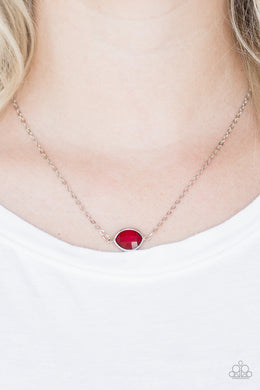 Paparazzi Necklace ~ Fashionably Fantabulous - Red Dainty Necklace