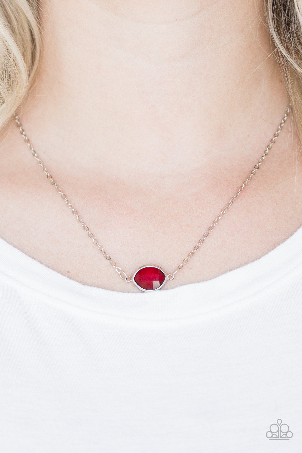 Paparazzi Necklace ~ Fashionably Fantabulous - Red Dainty Necklace