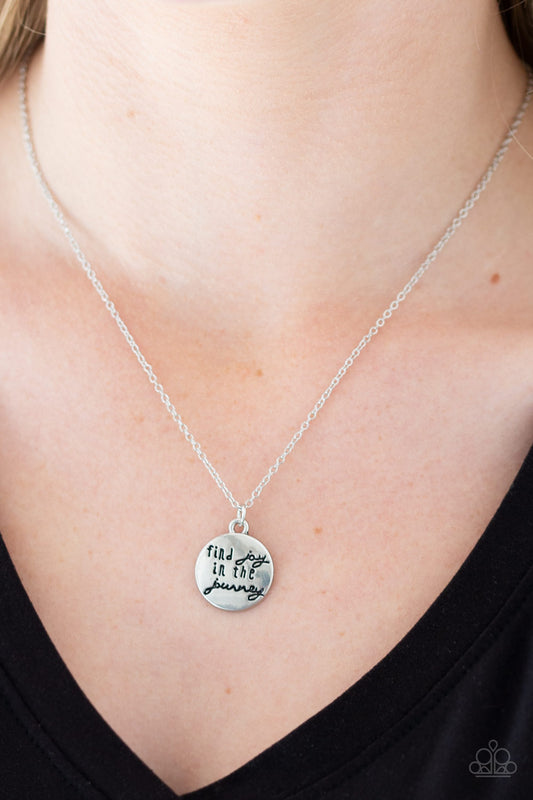 Paparazzi Find Joy Silver Inspirational Necklace. Free Shipping! #P2WD-SVXX-196XX