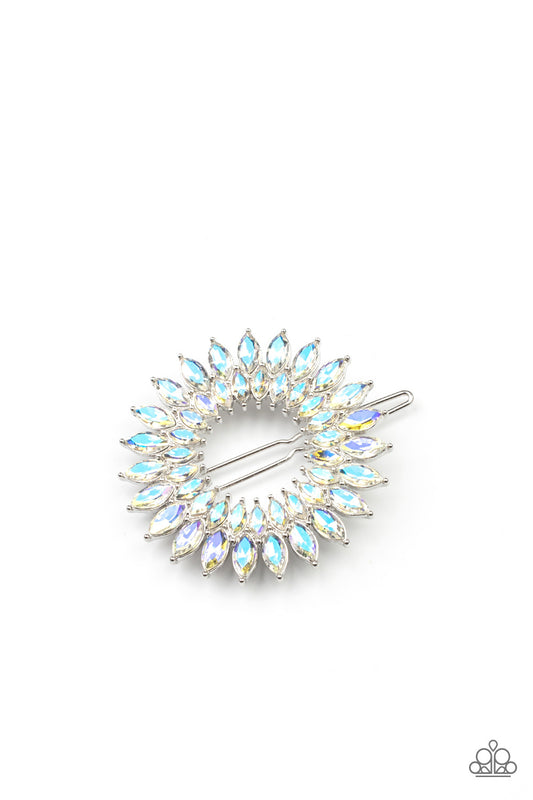 Paparazzi Hair Accessories Flauntable Fireworks Multi Iridescent Barrette Closure Hair Clip